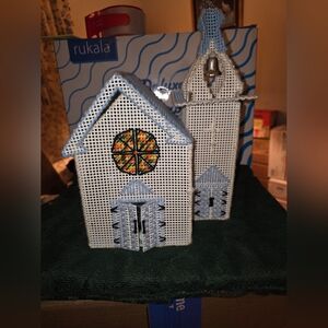 Rukala White and Blue Decorative House Set